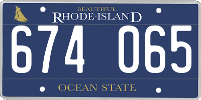 RI license plate 674065