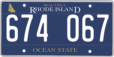 RI license plate 674067