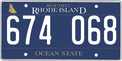 RI license plate 674068