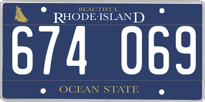 RI license plate 674069