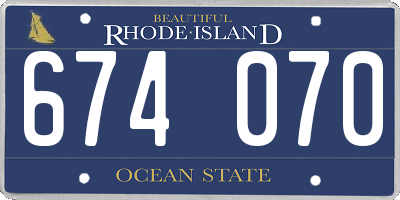 RI license plate 674070