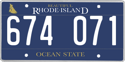 RI license plate 674071