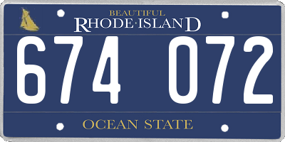 RI license plate 674072