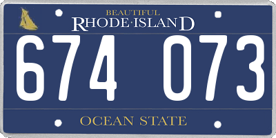 RI license plate 674073