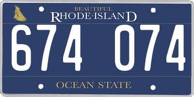 RI license plate 674074