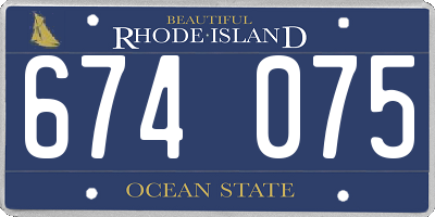 RI license plate 674075