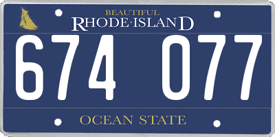 RI license plate 674077