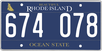 RI license plate 674078