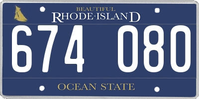 RI license plate 674080