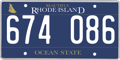 RI license plate 674086