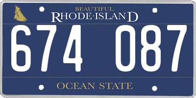 RI license plate 674087