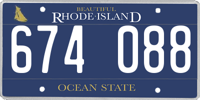RI license plate 674088