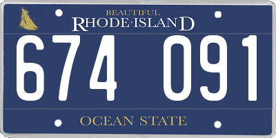 RI license plate 674091