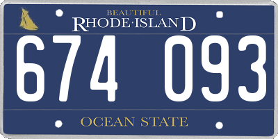 RI license plate 674093