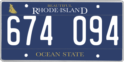 RI license plate 674094