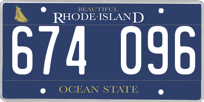 RI license plate 674096