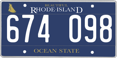RI license plate 674098