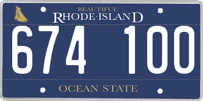 RI license plate 674100