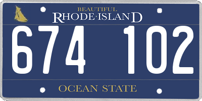 RI license plate 674102