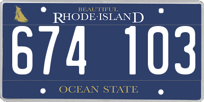 RI license plate 674103