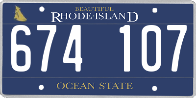 RI license plate 674107