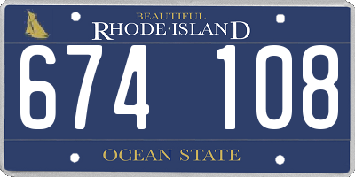 RI license plate 674108