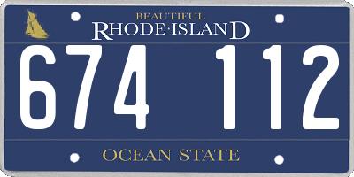 RI license plate 674112