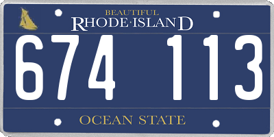 RI license plate 674113