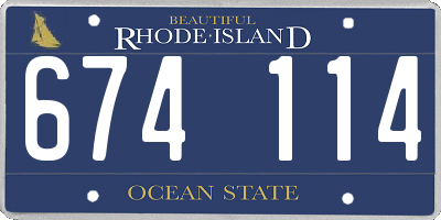 RI license plate 674114