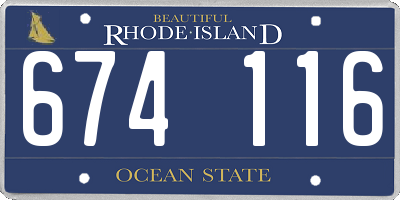 RI license plate 674116