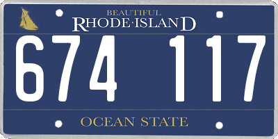 RI license plate 674117