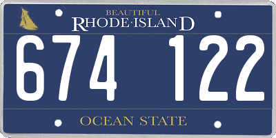 RI license plate 674122