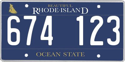 RI license plate 674123