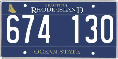 RI license plate 674130