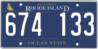 RI license plate 674133