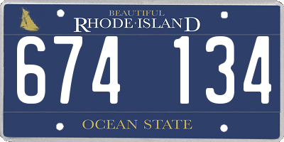 RI license plate 674134