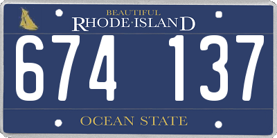 RI license plate 674137