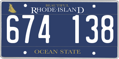 RI license plate 674138