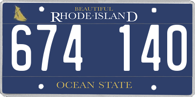 RI license plate 674140