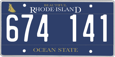 RI license plate 674141