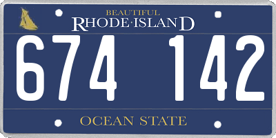 RI license plate 674142