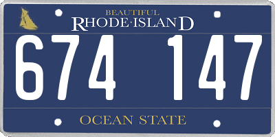 RI license plate 674147