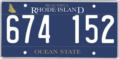 RI license plate 674152