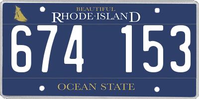 RI license plate 674153