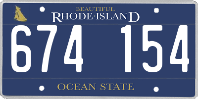 RI license plate 674154