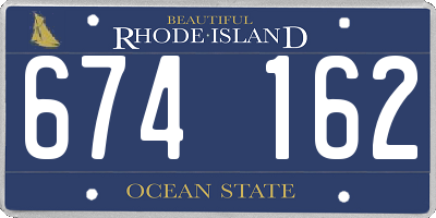 RI license plate 674162