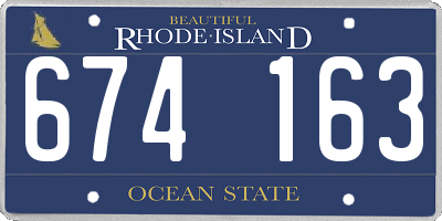 RI license plate 674163
