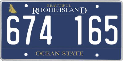 RI license plate 674165
