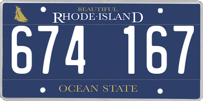 RI license plate 674167