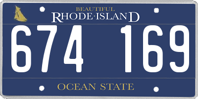 RI license plate 674169